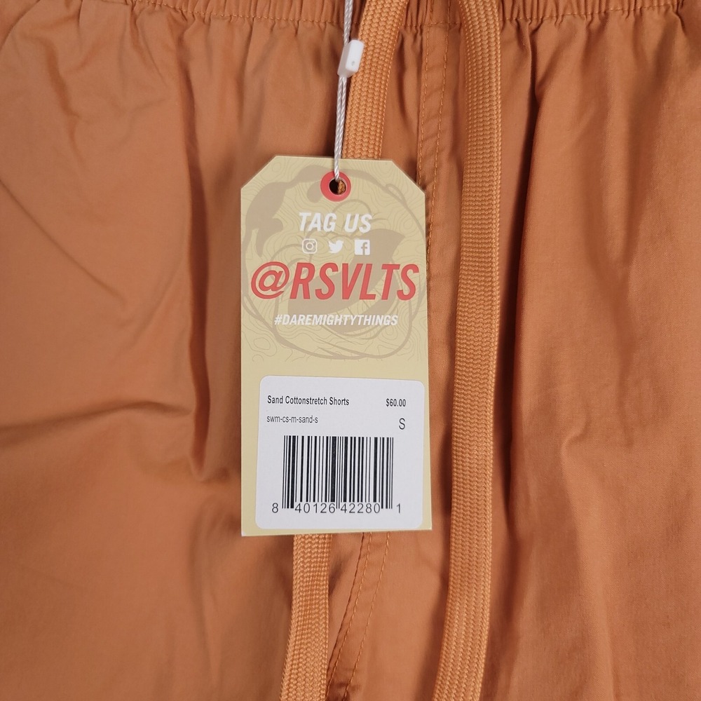 RSVLTS Hybrid Shorts Mens Small Orange Sand Cottonstretch Unlined Swim Trunks - Picture 3 of 11